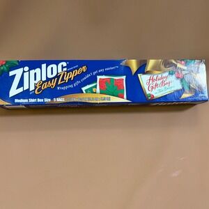 Ziploc Easy Zipper Holiday Gift Bags 5ct Medium Shirt Box Size Vintage 2001